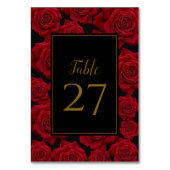 Numéro De Table Élégante Rose rouge - Mariage (Dos)