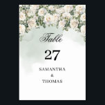 Numéro De Table Elégante Roses Blanches Jardin Floral verdure<br><div class="desc">Entrez dans un monde fantasque d'élégance et de charme avec notre Boho White Anglais Rose, Green Eucalyptus, et Gold Mariage Stationery Collection. Cet ensemble captivant allie beauté naturelle et raffinement, mêlant délicat rose anglais blanc, feuille d'eucalyptus vert luxuriant et dorures chatoyantes pour créer un design vraiment enchanteur. Parfait pour les...</div>
