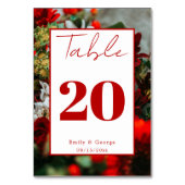 Numéro De Table Élégante roses rouges fleurs fleurs Mariage floral (Dos)