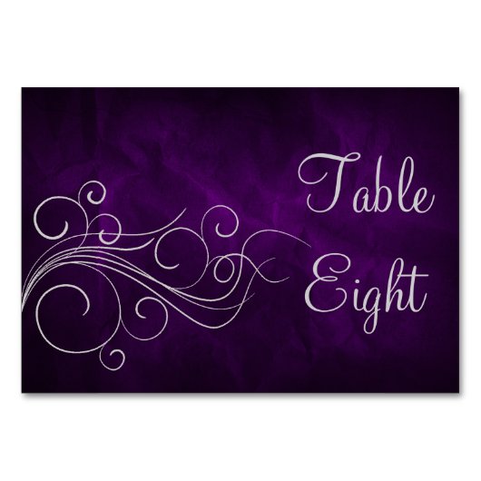 Numéro De Table Élégante spirale d'argent violet (Devant)