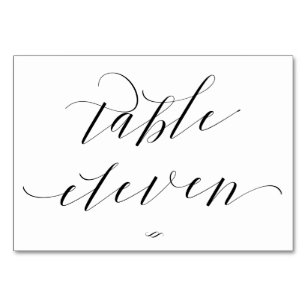 Numéro De Table Élégante table de calligraphie de script Onze réce