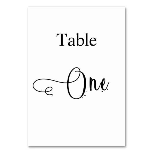 Numéro De Table Elégante table de calligraphie noir blanc un (Dos)