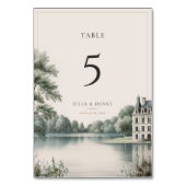 Numéro De Table Élégante table de mariage avec monogramme de châte (Par défaut)