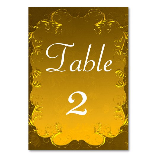 Numéro De Table Elégante table de réception de mariage Gold (Dos)