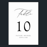 Numéro De Table Elégante table noire et blanche moderne Dix Mariag<br><div class="desc">Ce numéro de table moderne et élégant est l'ajout parfait à votre réception de mariage. La typographie fantaisiste et les couleurs noir et blanc lui donnent une touche de sophistication et de style. Le script de calligraphie écrit à la main ajoute une touche personnelle à votre grand jour. Cliquez simplement...</div>