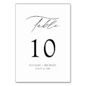 Numéro De Table Elégante table noire et blanche moderne Dix Mariag (Dos)