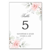Numéro De Table Élégante végétation botanique rose rose (Par défaut)