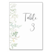 Numéro De Table Élégante verdure à l'aquarelle (Dos)