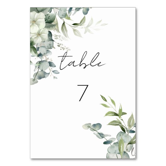 Numéro De Table Elégante verdure d'Eucalyptus (Par défaut)