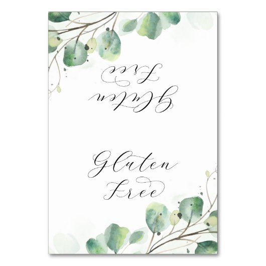 Numéro De Table Élégante verdure Gluten Gratuit Buffet Étiquettes (Par défaut)