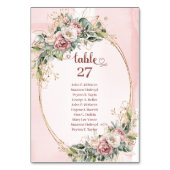 Numéro De Table Élégantes Fleurs Rose Poussiéreuses Eucalyptus Num (Dos)