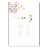 Numéro De Table Élégantes Fleurs Sauvages Écriture Mariage Vert (Par défaut)