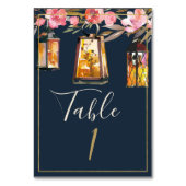 Numéro De Table Élégantes Peonies Lanternes rustiques Marine Coral (Par défaut)