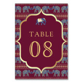 Numéro De Table Élément indien de mariage à l'éléphant de Bourgogn (Par défaut)