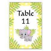 Numéro De Table Elephant mignon Genre Neutre Thème Baby shower (Dos)