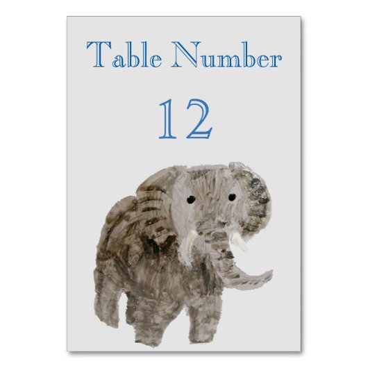 Numéro De Table Eléphant Peinture animale sauvage (Par défaut)