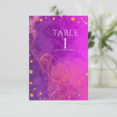 Numéro de table éléphant violet rose orange et or (Debout devant)