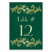 Numéro de table Emerald Green et Gold Tone Mariage (Par défaut)