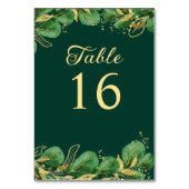 Numéro De Table Emerald Green et or Jewel Mariage (Dos)