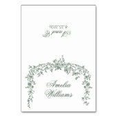 Numéro De Table Emerald Green Floral Boho Chic Wedding Place Cards (Par défaut)