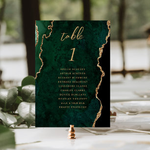 Numéro De Table Emerald Green Gold Mariage