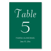 Numéro De Table Emerald Green Simple Style Mariage (Dos)