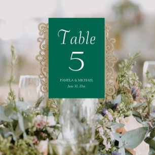 Numéro De Table Emerald Green Simple Style Mariage