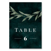 Numéro De Table Émeraude classique Feuille (Dos)