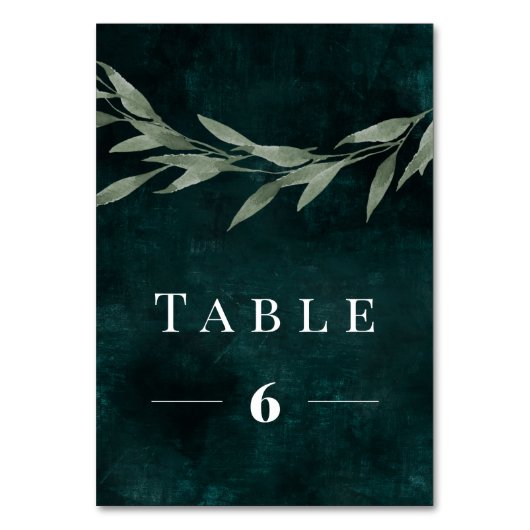 Numéro De Table Émeraude classique Feuille (Dos)