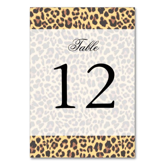 Numéro De Table Empreinte de léopard Motif de peau animale (Par défaut)