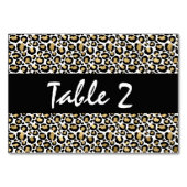 Numéro De Table Empreinte de léopard noir or (Devant)