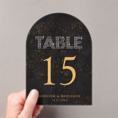 Numéro de Table en Acrylique Arc Chic Or Noir Mari (In situ (ordinateur de poche))