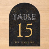 Numéro de Table en Acrylique Arc Chic Or Noir Mari (Recto)