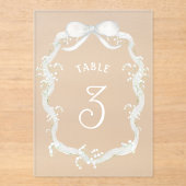 Numéro de table en acrylique Baby's Breath à ruban (Recto)