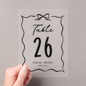 Numéro de table en acrylique de mariage à arc dess (In situ (ordinateur de poche))