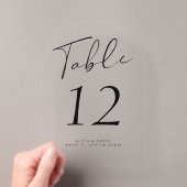 Numéro de table en acrylique moderne écriture noir (In situ (ordinateur de poche))