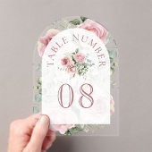 Numéro de table en acrylique pour mariage avec arc (In situ (ordinateur de poche))