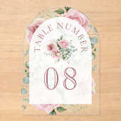 Numéro de table en acrylique pour mariage avec arc (Recto)