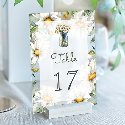 Numéro de table en acrylique pour mariage avec pot