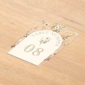 Numéro de table en acrylique pour mariage de fleur (Poser)