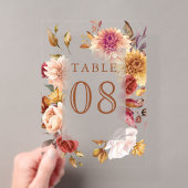 Numéro de table en acrylique pour mariage en terre (In situ (ordinateur de poche))