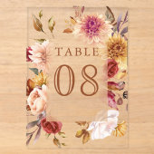 Numéro de table en acrylique pour mariage en terre (Recto)