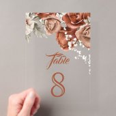 Numéro de table en acrylique pour mariage floral e (In situ (ordinateur de poche))