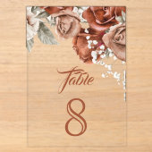 Numéro de table en acrylique pour mariage floral e (Recto)