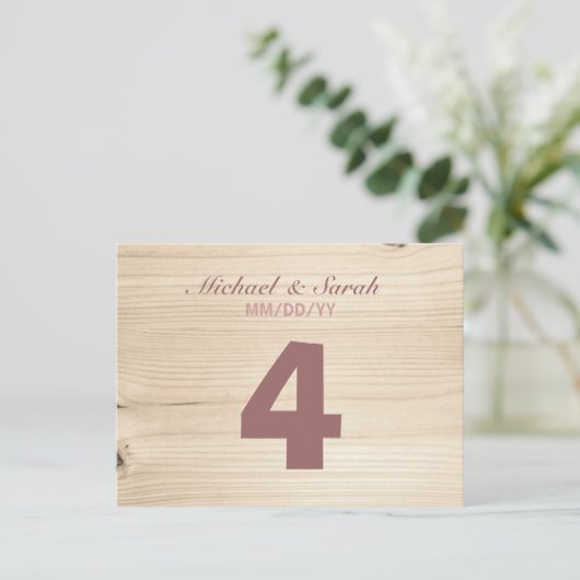 Numéro de table en bois (Debout devant)