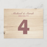 Numéro de table en bois
