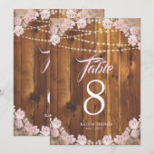 Numéro de table en bois avec guirlandes lumineuses (Devant / Derrière)