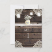 Numéro de table en bois de grange rustique, dentel (Devant)