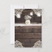 Numéro de table en bois de grange rustique, dentel (Dos)