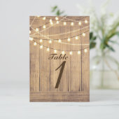 Numéro de table en bois rustique country western e (Debout devant)
